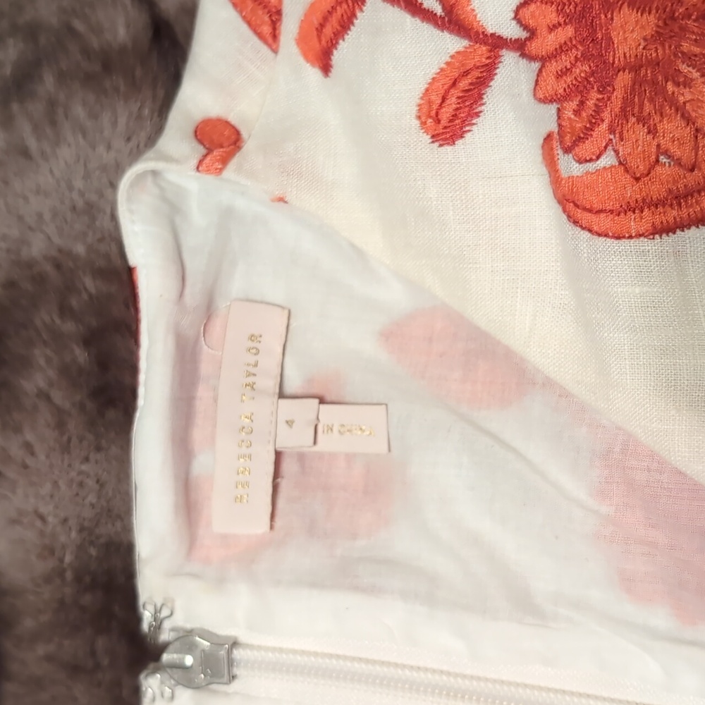 Rebecca Taylor - Linen Embroidered Floral Mini Dress - Picture 7 of 8